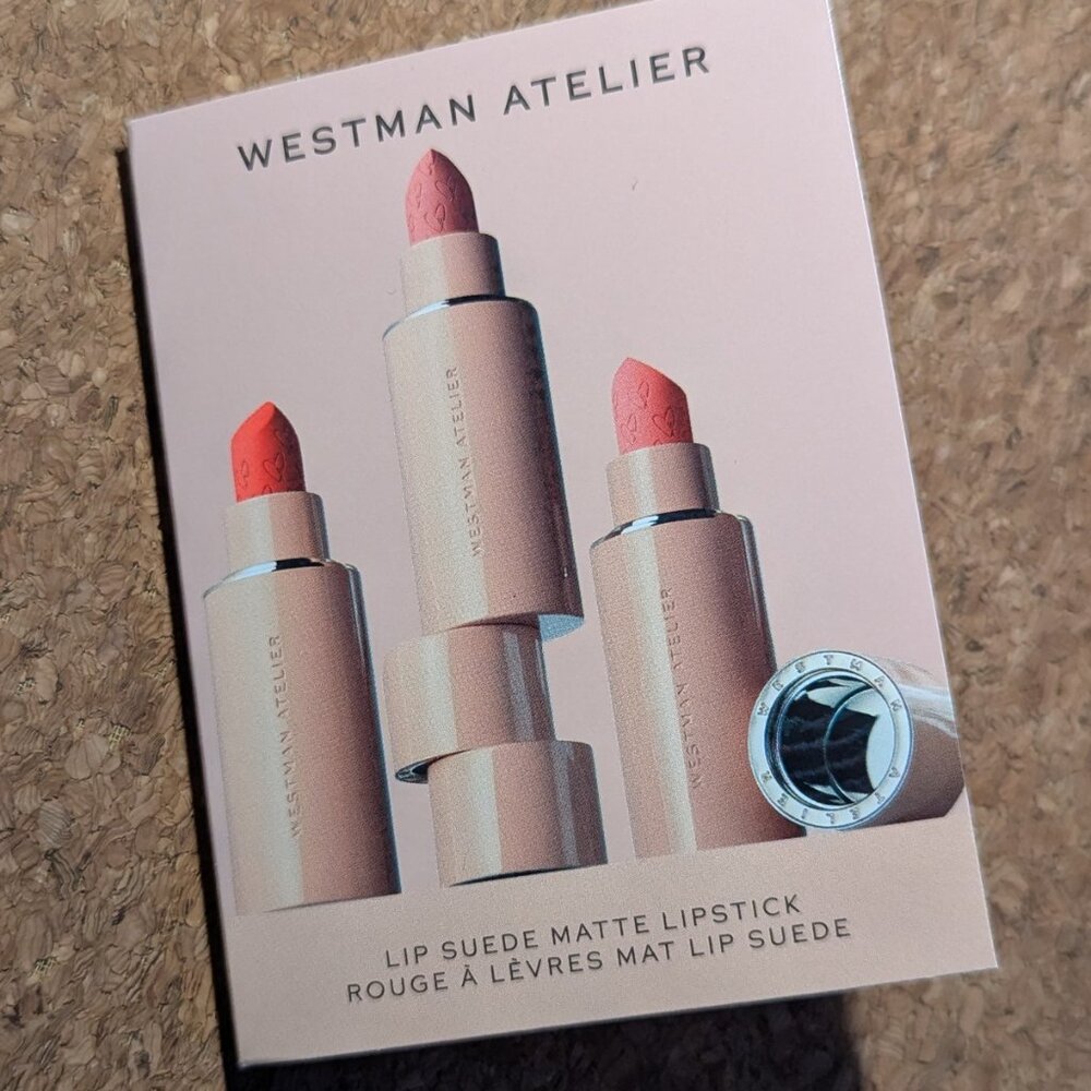 Westman Atelier Lip Suede Matte Lipstick sample card
